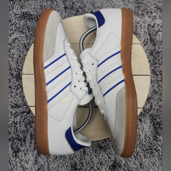 Adidas Samba Flat White Lucid Blue Shoes Men's Size 9.5 - Picture 5 of 9